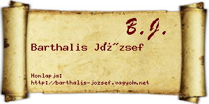 Barthalis József névjegykártya